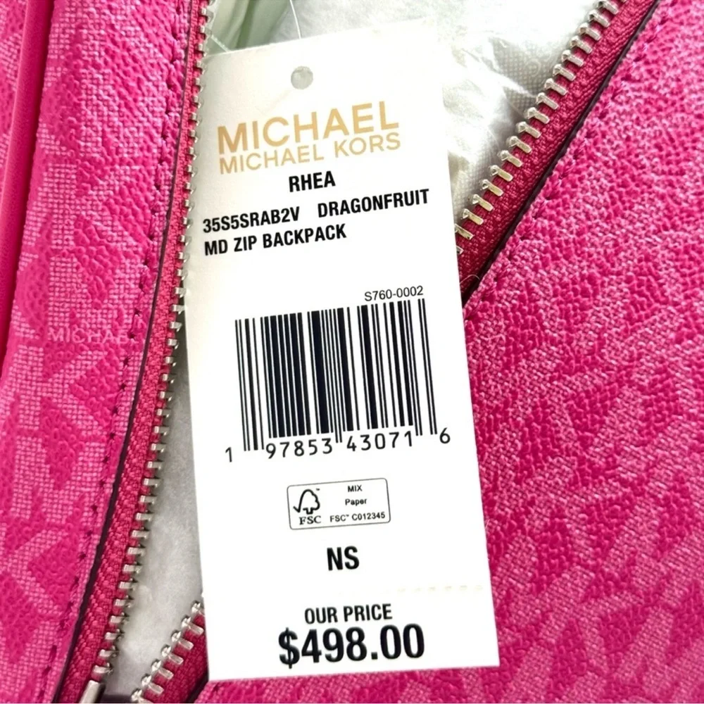 Michael Kors Medium Rhea Zip Backpack - Dragonfruit